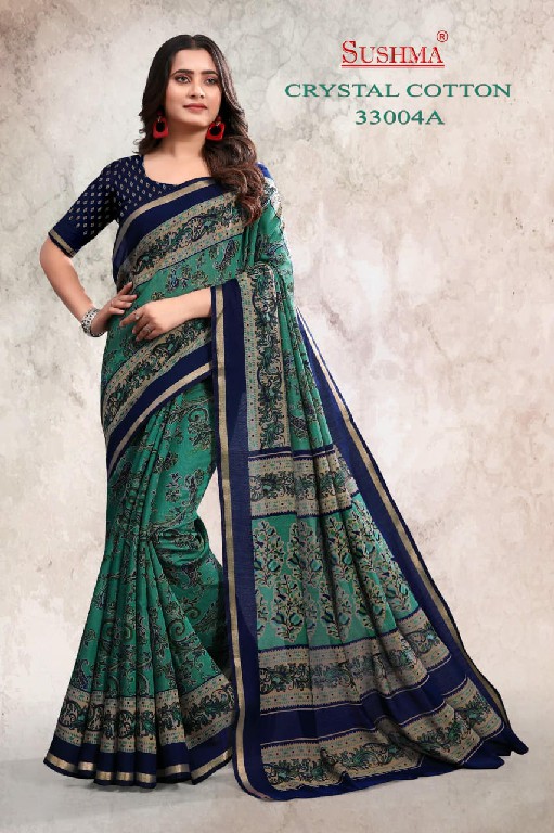 SUSHMA CRYSTAL COTTON WHOLESALE  PRINTED DAILY WEAR SAREES