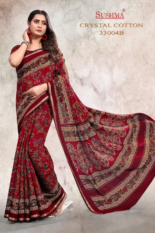 SUSHMA CRYSTAL COTTON WHOLESALE  PRINTED DAILY WEAR SAREES