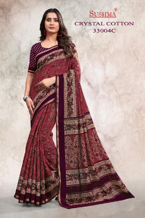 SUSHMA CRYSTAL COTTON WHOLESALE  PRINTED DAILY WEAR SAREES