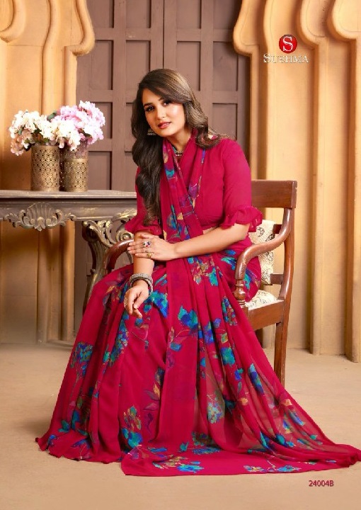 SUSHMA FLORALS FOREVER WHOLESALE WEIGHTLESS PRINTED FANCY INDIAN SAREES