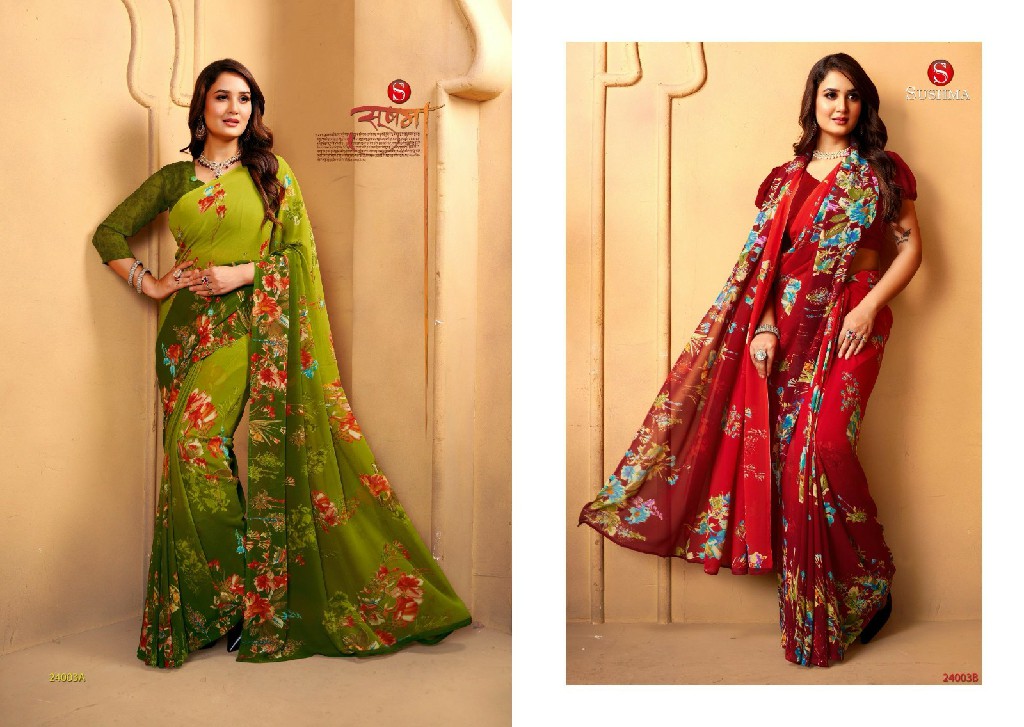 SUSHMA FLORALS FOREVER WHOLESALE WEIGHTLESS PRINTED FANCY INDIAN SAREES