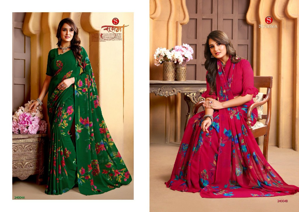SUSHMA FLORALS FOREVER WHOLESALE WEIGHTLESS PRINTED FANCY INDIAN SAREES