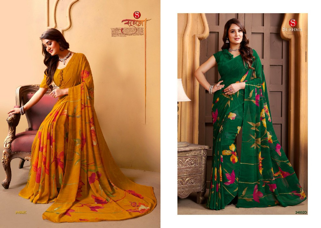 SUSHMA FLORALS FOREVER WHOLESALE WEIGHTLESS PRINTED FANCY INDIAN SAREES