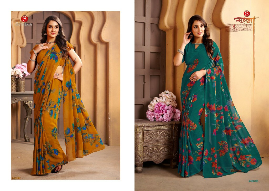 SUSHMA FLORALS FOREVER WHOLESALE WEIGHTLESS PRINTED FANCY INDIAN SAREES