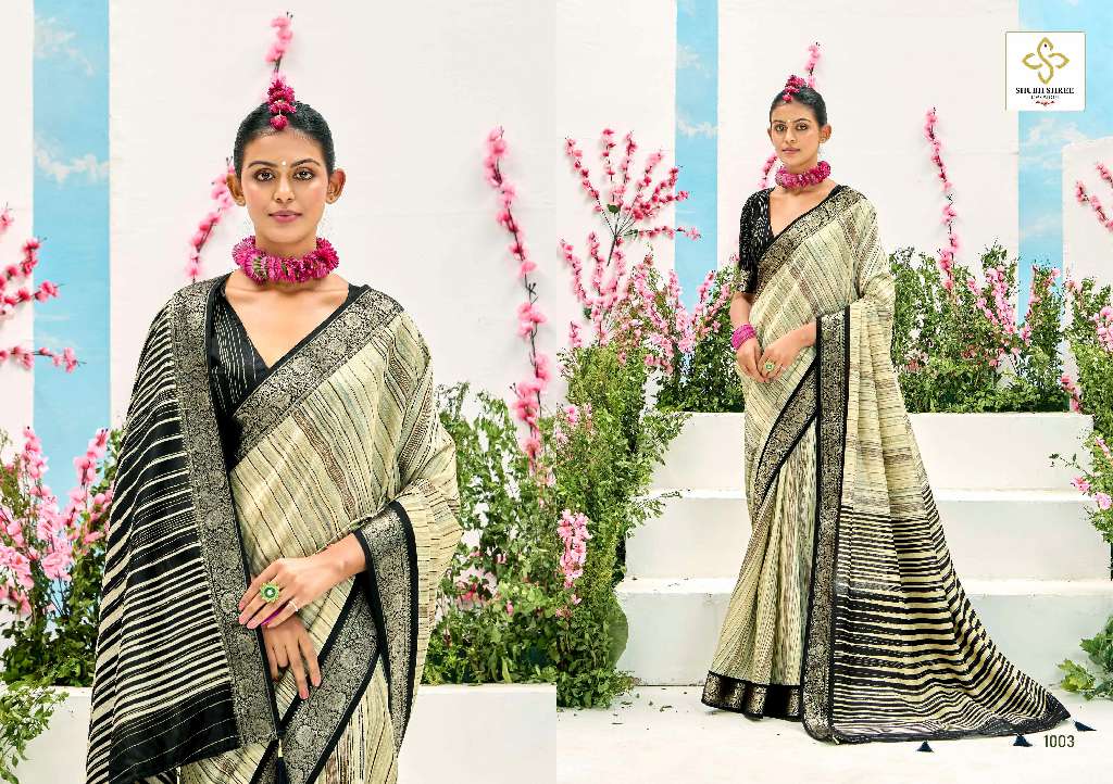 SHUBH SHREE TAKSHIKA WHOLESALE KHADI JACQUARD BORDER WITH FANCY BLOUSE DESIGNER SAREE EXPORTS