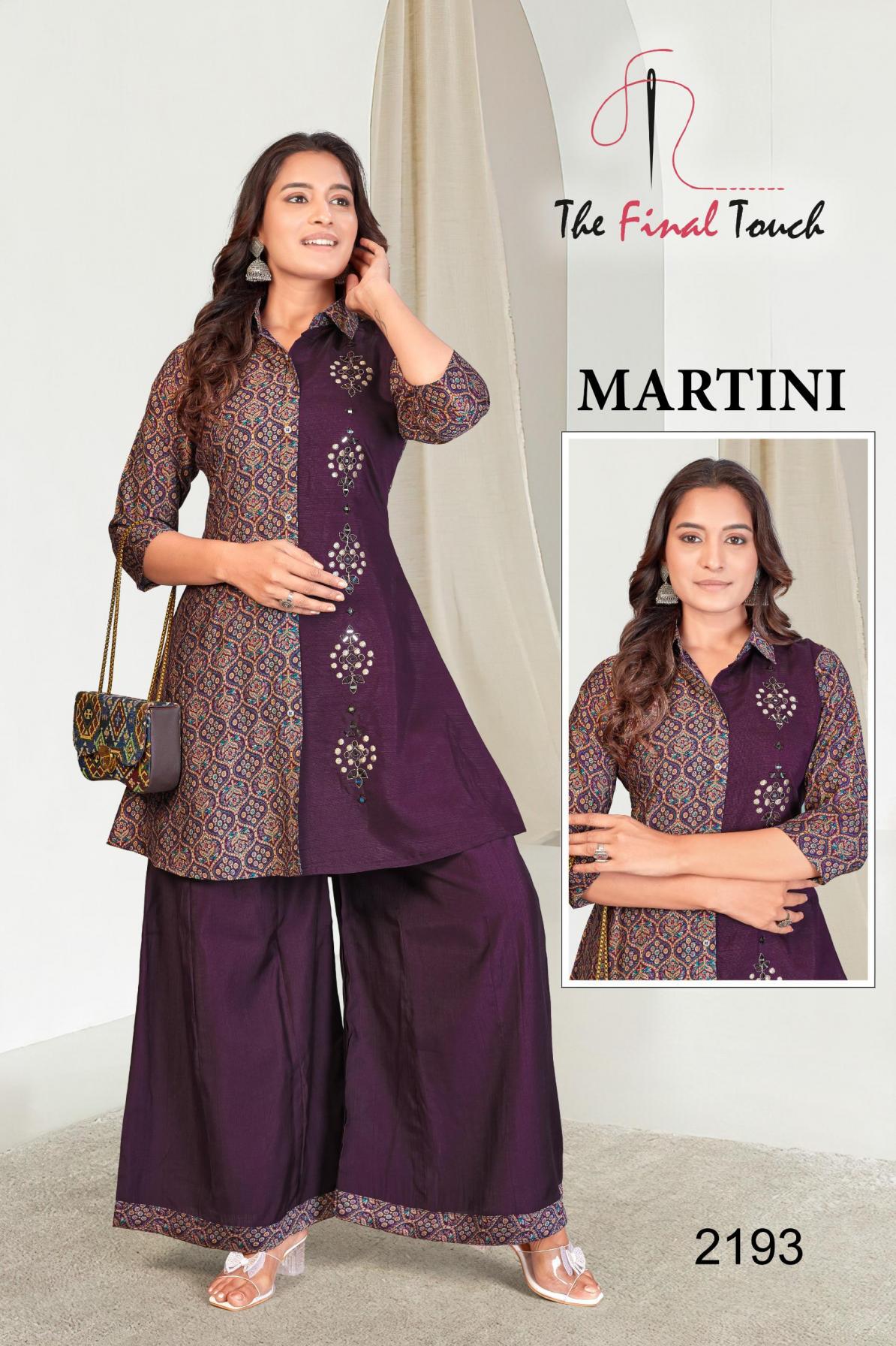 MARTINI BY THE FINAL TOUCH R R FASHION VETICAN PRINT READYMADE COMBO KURTI WITH PLAZZO