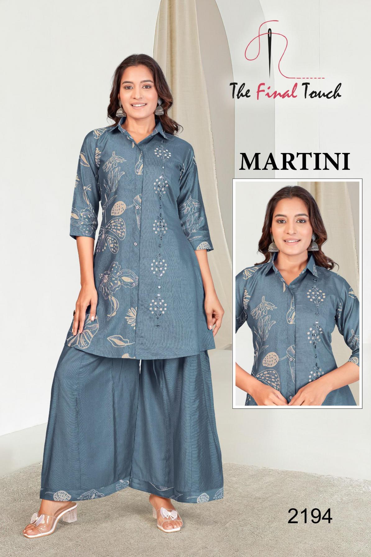 MARTINI BY THE FINAL TOUCH R R FASHION VETICAN PRINT READYMADE COMBO KURTI WITH PLAZZO