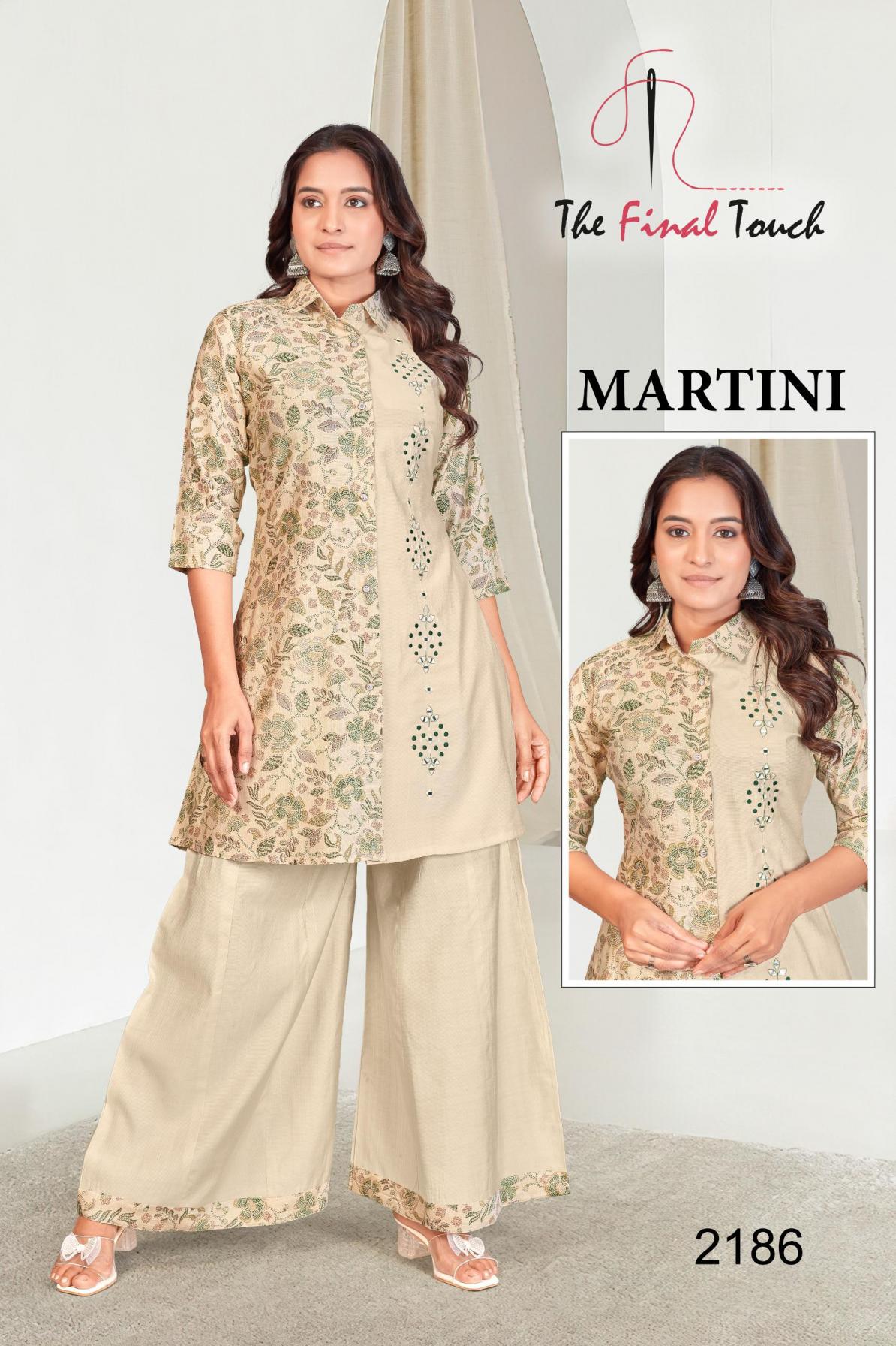 MARTINI BY THE FINAL TOUCH R R FASHION VETICAN PRINT READYMADE COMBO KURTI WITH PLAZZO