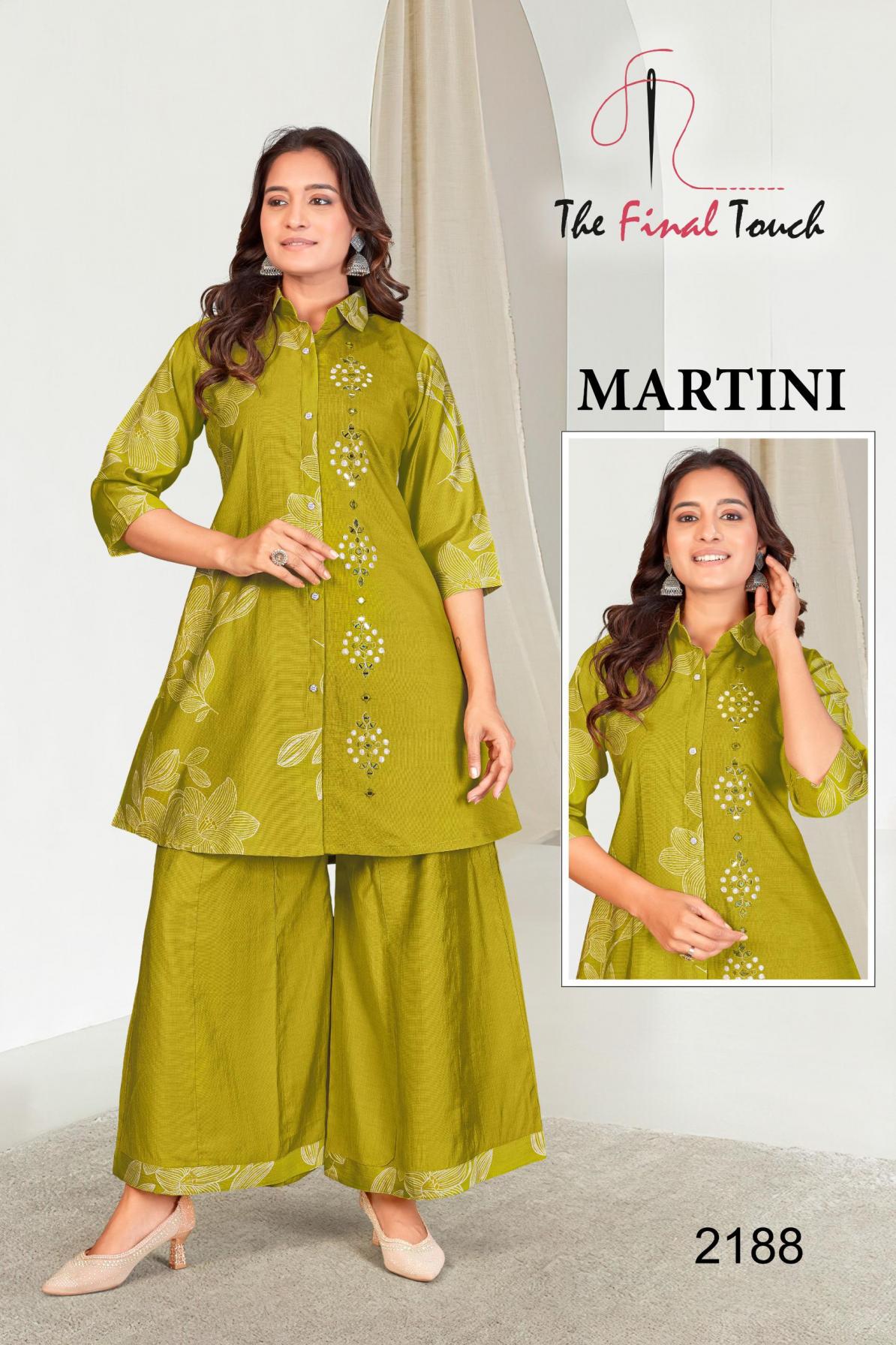 MARTINI BY THE FINAL TOUCH R R FASHION VETICAN PRINT READYMADE COMBO KURTI WITH PLAZZO