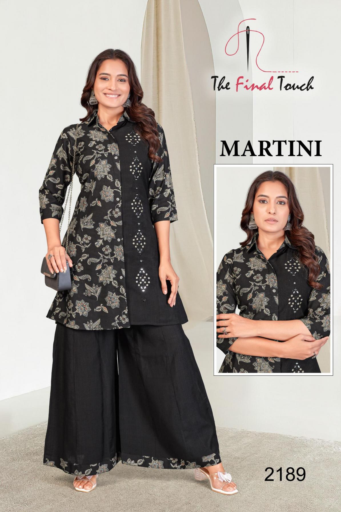 MARTINI BY THE FINAL TOUCH R R FASHION VETICAN PRINT READYMADE COMBO KURTI WITH PLAZZO