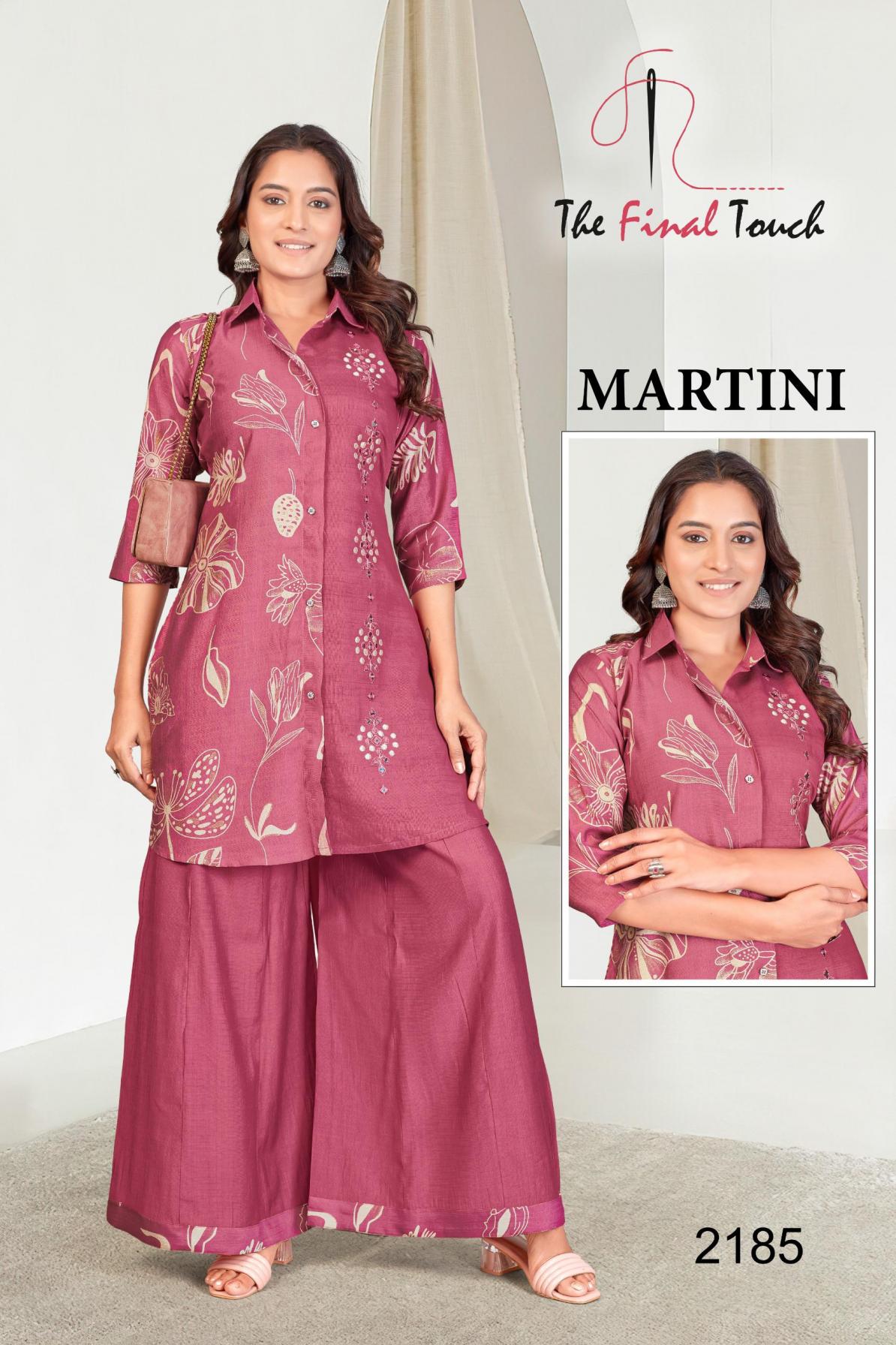 MARTINI BY THE FINAL TOUCH R R FASHION VETICAN PRINT READYMADE COMBO KURTI WITH PLAZZO