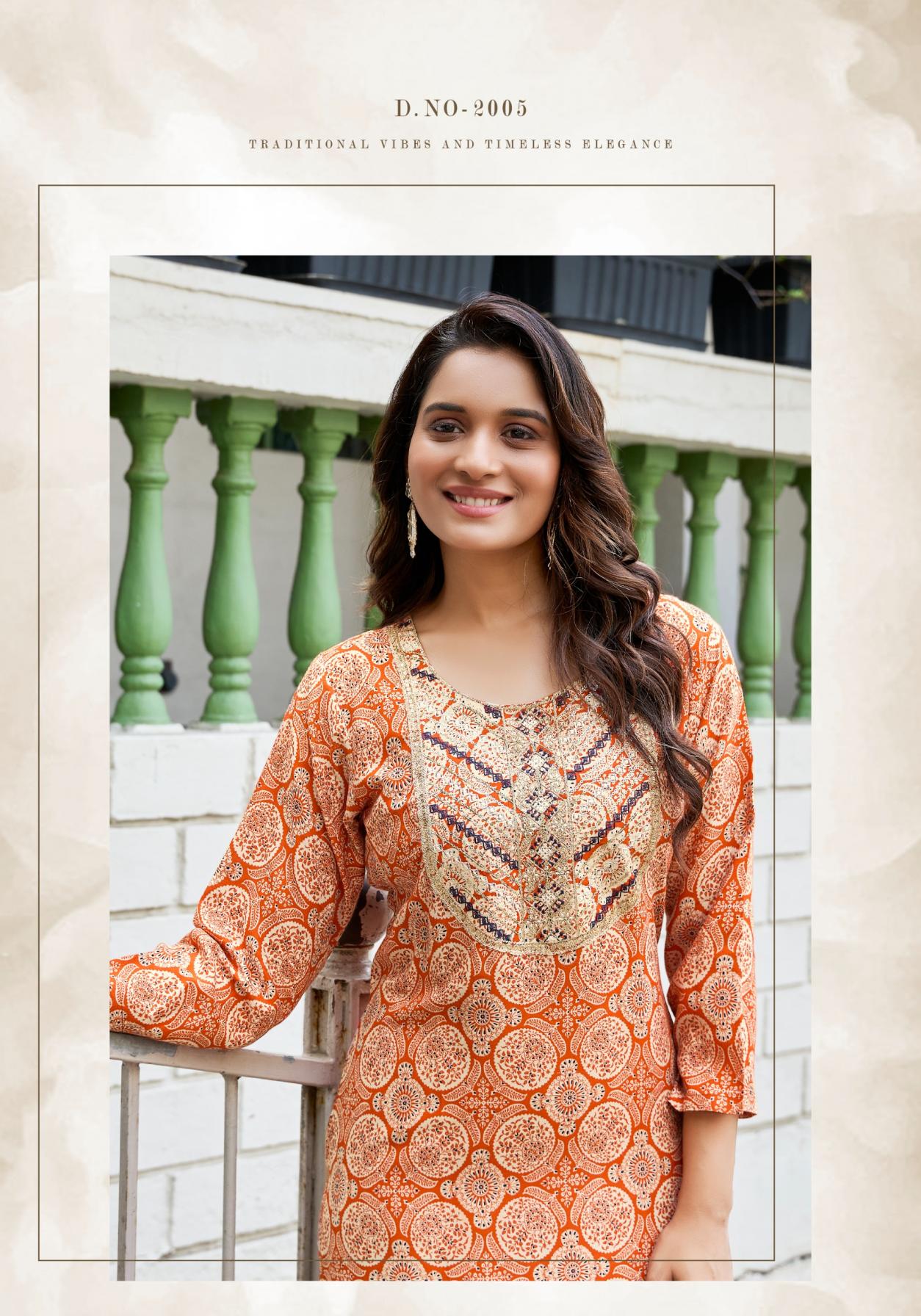 CHARMING VOL 2 BY VANISKA COLOURPIX RAYON READYMADE PLUS SIZE LONG KURTIS