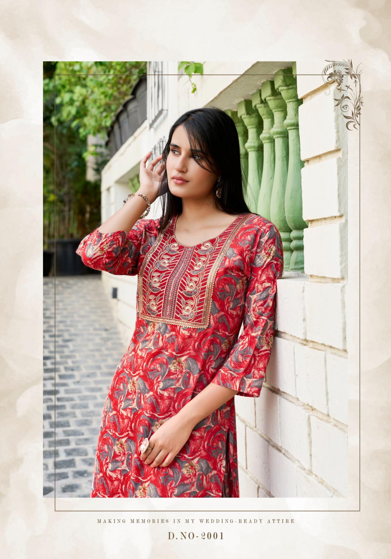 CHARMING VOL 2 BY VANISKA COLOURPIX RAYON READYMADE PLUS SIZE LONG KURTIS