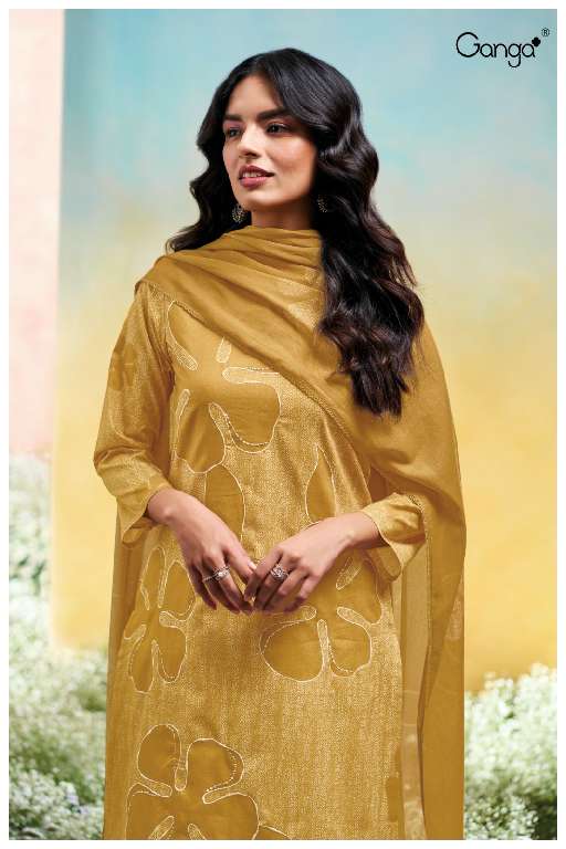 GANGA SANUTHI S3649 WHOLESALE PREMIUM COTTON PRINTED WITH HAND EMBROIDERY FANCY DRESS