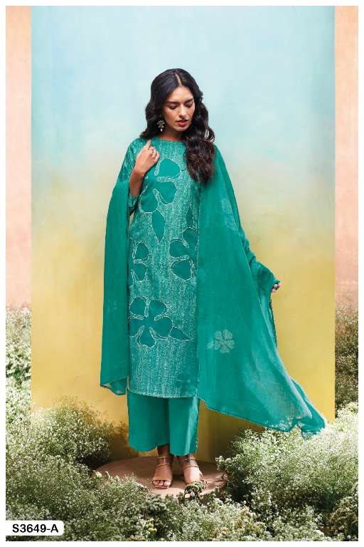 GANGA SANUTHI S3649 WHOLESALE PREMIUM COTTON PRINTED WITH HAND EMBROIDERY FANCY DRESS
