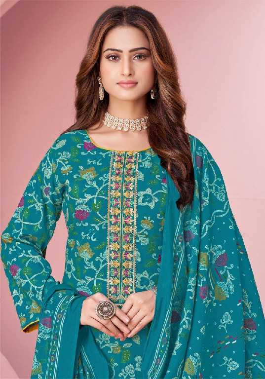 ALOK BEGUM WHOLESALE PURE VISCOSE RAYON FOIL PRINT WITH EMBROIDERY DESIGNER 3 PCS DRESS MATERIAL