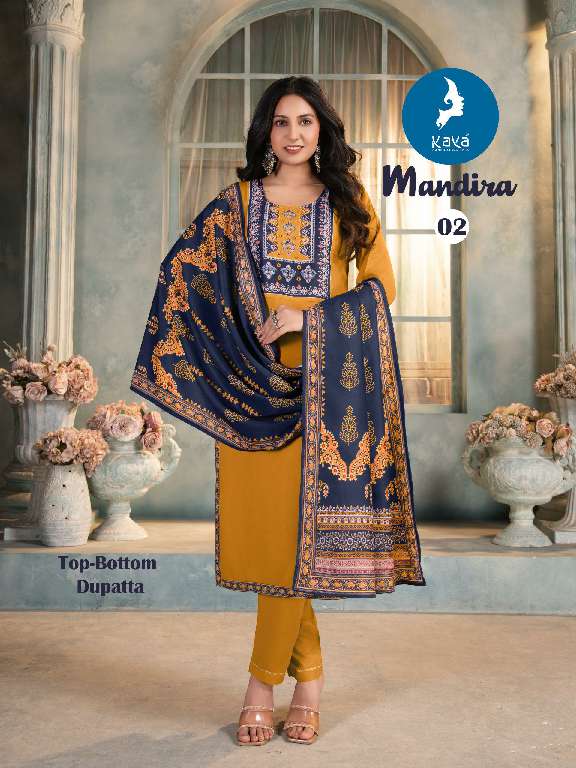 MANDIRA BY KAYA WHOLESALE RAYON PRINT WITH MASLIN DIGITAL PRINT 3 PCS READYMADE FANCY STRAIGHT DRESS FOR WOMENS