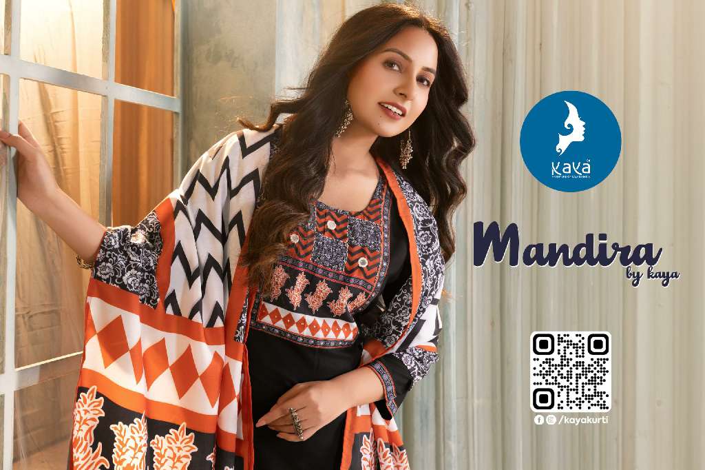MANDIRA BY KAYA WHOLESALE RAYON PRINT WITH MASLIN DIGITAL PRINT 3 PCS READYMADE FANCY STRAIGHT DRESS FOR WOMENS