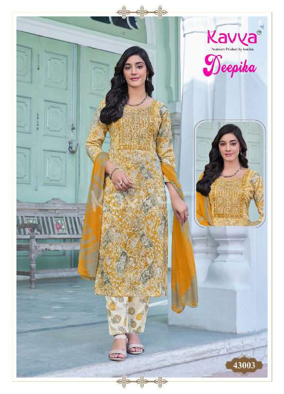 KAVYA DEEPIKA VOL-43 WHOLESALE STRAIGHT KURTI WITH POCKET PANT FULLY STITCHED PRETTY LOOK SALWAR KAMEEZ
