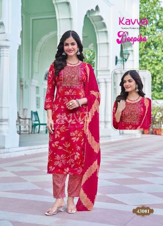 KAVYA DEEPIKA VOL-43 WHOLESALE STRAIGHT KURTI WITH POCKET PANT FULLY STITCHED PRETTY LOOK SALWAR KAMEEZ