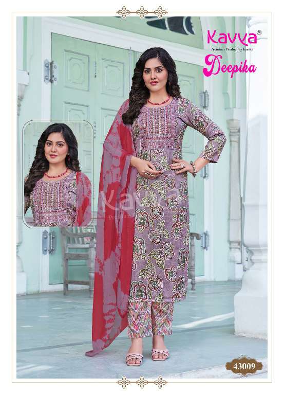 KAVYA DEEPIKA VOL-43 WHOLESALE STRAIGHT KURTI WITH POCKET PANT FULLY STITCHED PRETTY LOOK SALWAR KAMEEZ