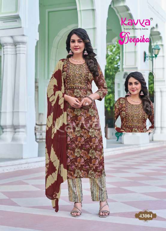 KAVYA DEEPIKA VOL-43 WHOLESALE STRAIGHT KURTI WITH POCKET PANT FULLY STITCHED PRETTY LOOK SALWAR KAMEEZ