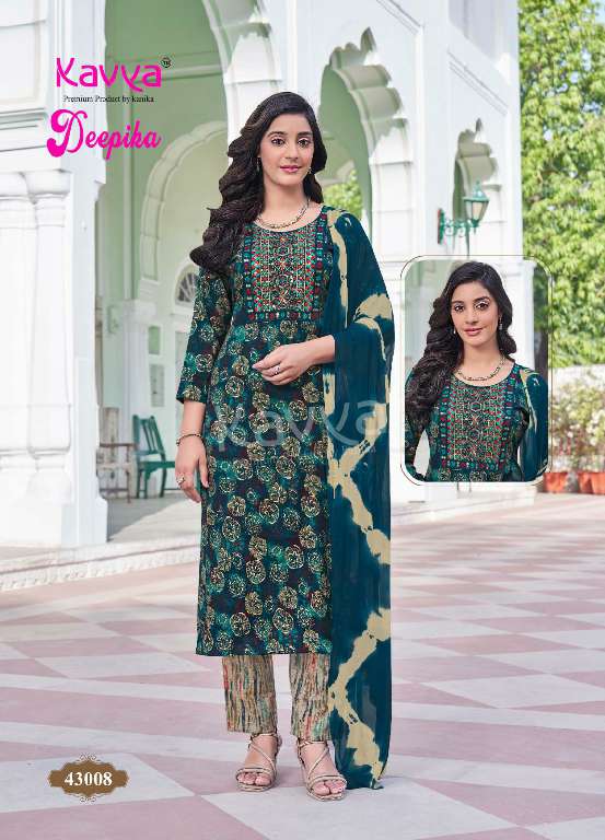 KAVYA DEEPIKA VOL-43 WHOLESALE STRAIGHT KURTI WITH POCKET PANT FULLY STITCHED PRETTY LOOK SALWAR KAMEEZ
