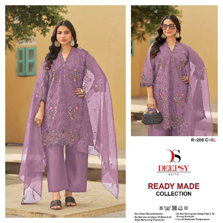 DEEPSY R-209 WHOLESALE PURE COTTON WITH HEAVY CHICKEN EMBROIDERY WORK READYMADE STYLISH PAKISTANI SUITS
