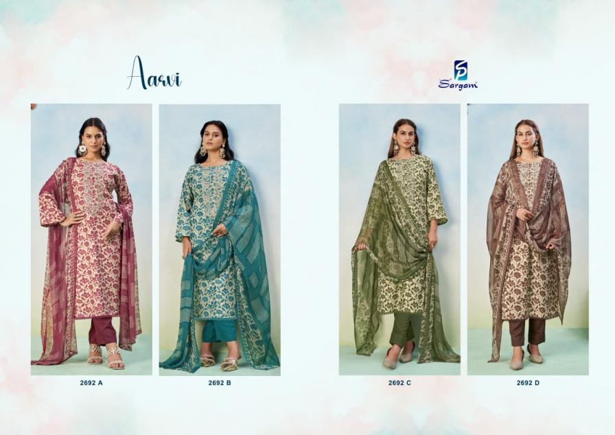 SARGAM LUNCH AARVI LAWN PRETTY LOOK UNSTITCH SALWAR KAMEEZ