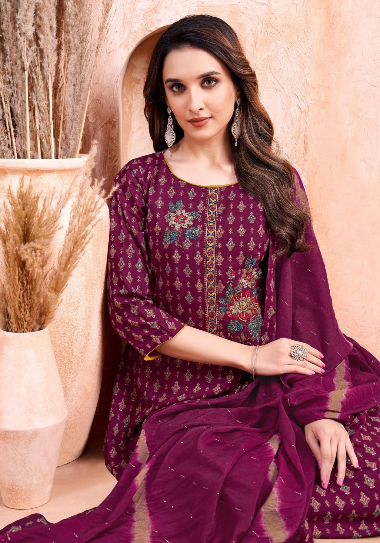 ALOK ZARINA VOL 10 VISCOSE RAYON MODERN PAKISTANI UNSTITCH 3PCS DRESS