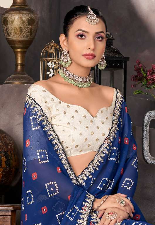 SUNDRI BY STAVAN WHOLESALE SOFT GEORGETTE WITH EMBROIDERY BRODER DAILY WEAR SAREES ONLINE