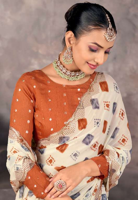 SUNDRI BY STAVAN WHOLESALE SOFT GEORGETTE WITH EMBROIDERY BRODER DAILY WEAR SAREES ONLINE