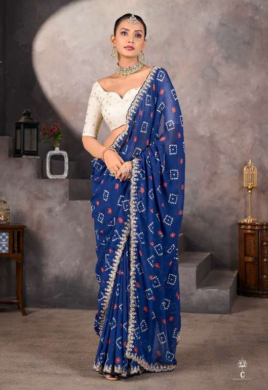 SUNDRI BY STAVAN WHOLESALE SOFT GEORGETTE WITH EMBROIDERY BRODER DAILY WEAR SAREES ONLINE