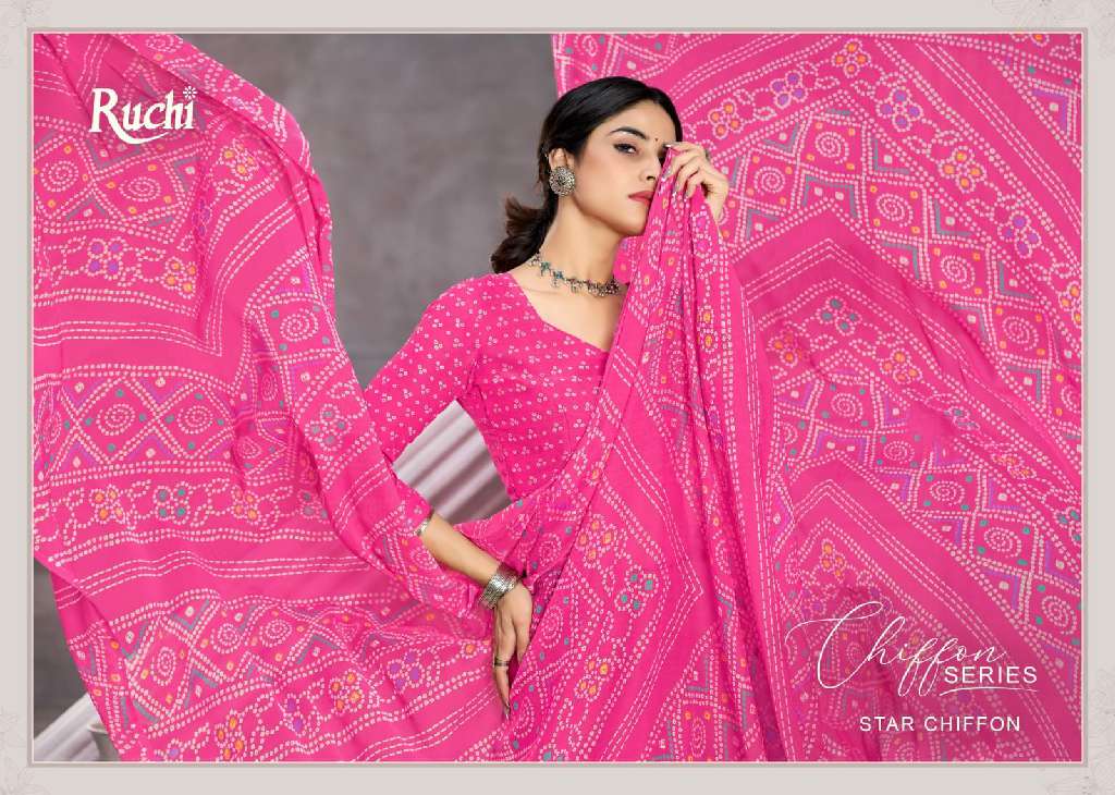 RUCHI STAR CHIFFON VOL 199 REGULAR WEAR BEAUTIFUL CHIFFON SAREE AT BEST RATE