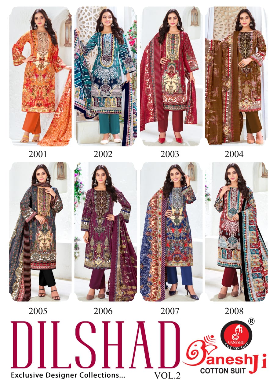 Ganeshji Dilshad Vol-2 Wholesale Heavy Soft Cotton Printed Dress Material