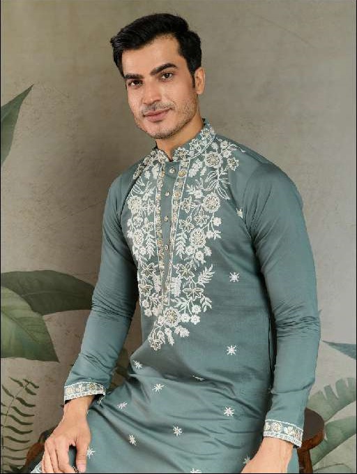SHUBHVASTRA THE INDIAN MODE WHOLESALE HEAVY RAYON SEQUENCE WORK EXCLUSIVE FESTIVAL MENS KURTA COLLECTION