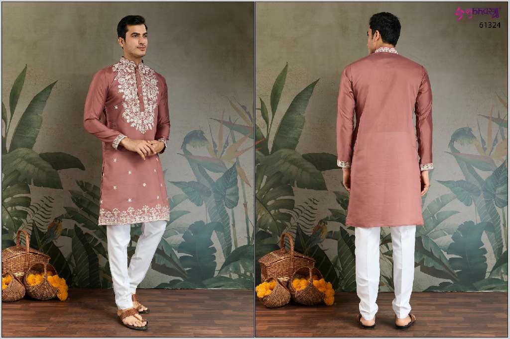SHUBHVASTRA THE INDIAN MODE WHOLESALE HEAVY RAYON SEQUENCE WORK EXCLUSIVE FESTIVAL MENS KURTA COLLECTION