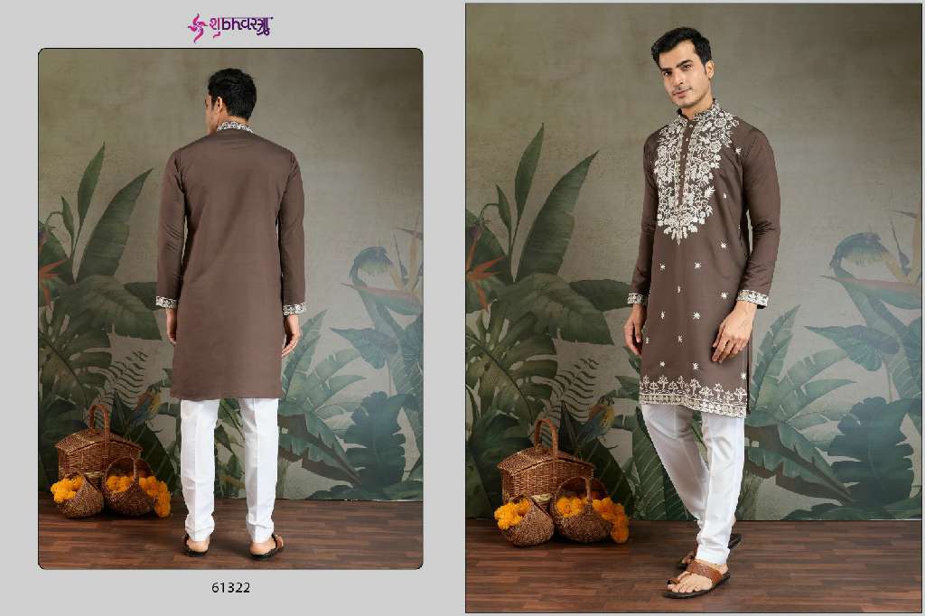 SHUBHVASTRA THE INDIAN MODE WHOLESALE HEAVY RAYON SEQUENCE WORK EXCLUSIVE FESTIVAL MENS KURTA COLLECTION