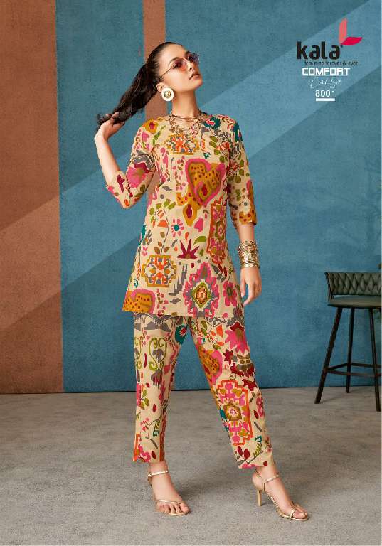 KALA CREATION COMFORT CORD SET VOL-3 WHOLESALE PURE COTTON WITH PRINT FANCY SUMMER CO-ORD SET