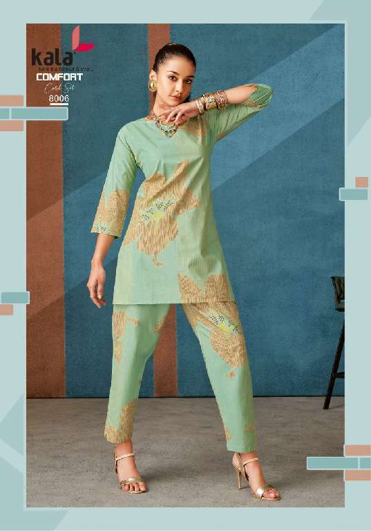 KALA CREATION COMFORT CORD SET VOL-3 WHOLESALE PURE COTTON WITH PRINT FANCY SUMMER CO-ORD SET