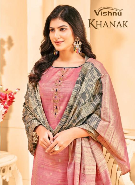 VISHNU KHANAK BANARASI TUSSAR ELEGANCE STYLE DRESS MATERIALS