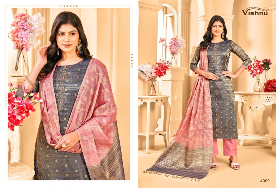 VISHNU KHANAK BANARASI TUSSAR ELEGANCE STYLE DRESS MATERIALS