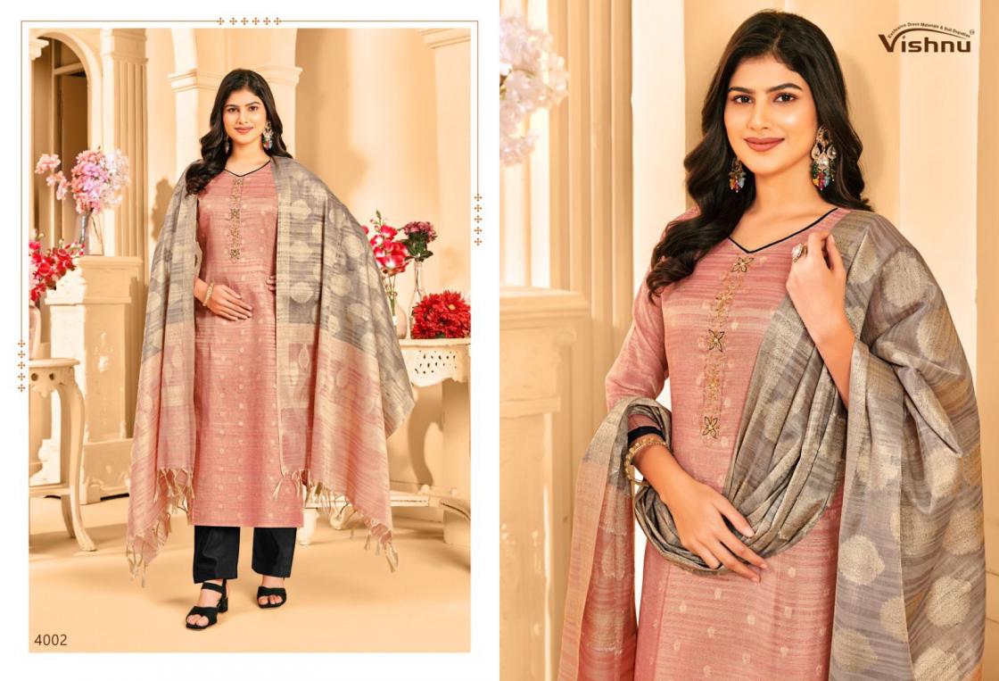 VISHNU KHANAK BANARASI TUSSAR ELEGANCE STYLE DRESS MATERIALS