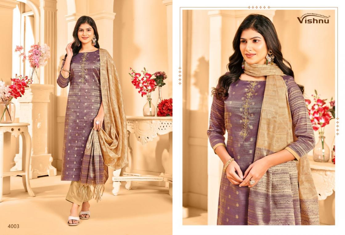 VISHNU KHANAK BANARASI TUSSAR ELEGANCE STYLE DRESS MATERIALS