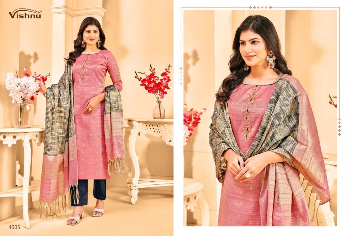 VISHNU KHANAK BANARASI TUSSAR ELEGANCE STYLE DRESS MATERIALS