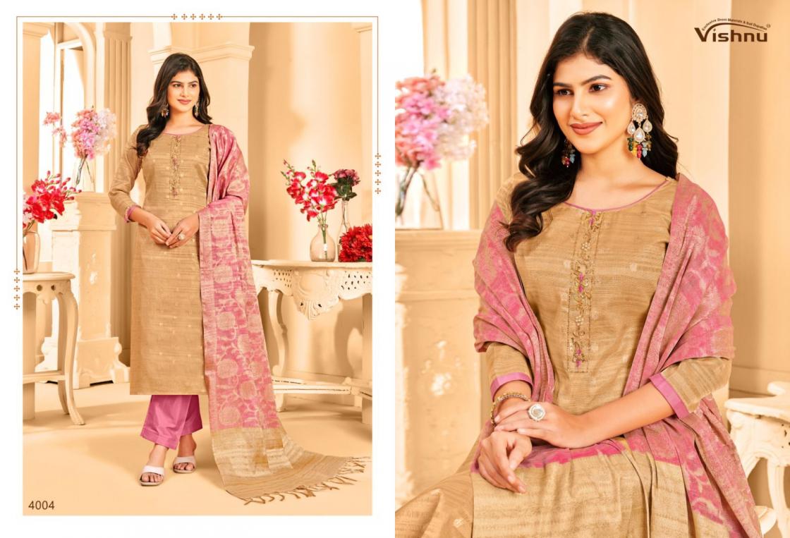 VISHNU KHANAK BANARASI TUSSAR ELEGANCE STYLE DRESS MATERIALS