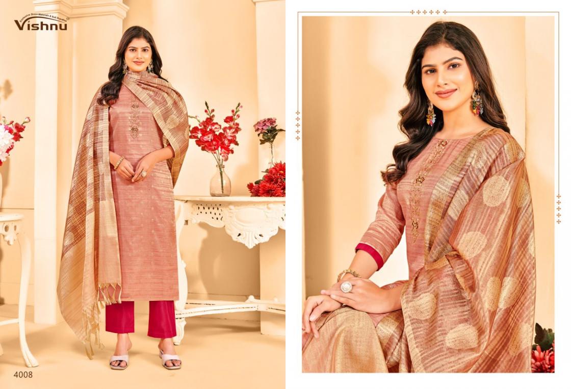 VISHNU KHANAK BANARASI TUSSAR ELEGANCE STYLE DRESS MATERIALS