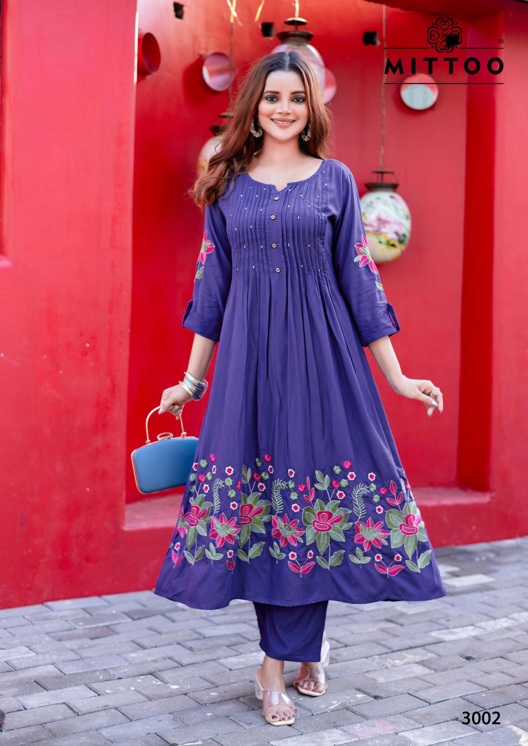 MITTOO TANVIKA RAYON FULLY STITCH CLASSIC LONG GOWN FOR GIRLS