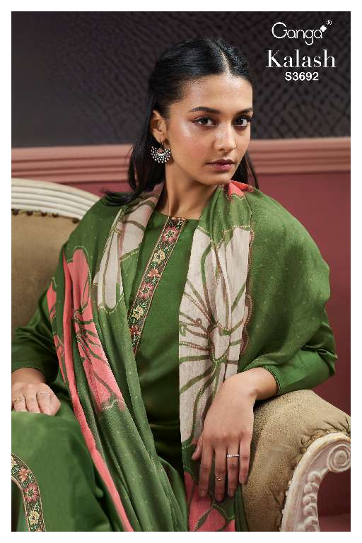 Ganga Kalash S3692 Cotton Silk With Fancy Print Salwar Suit Exporter Surat