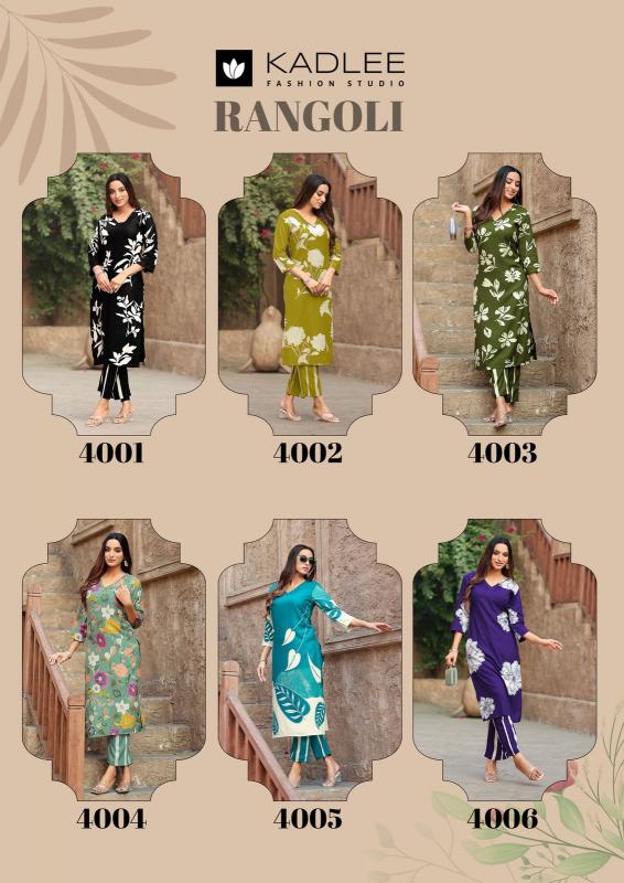 RANGOLI BY KADLEE RAYON READYMADE CLASSIC KURTI WITH PANT EXPORTS